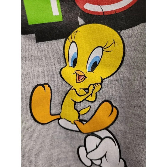 Juniors girls LOONEY TUNES pull over scoop neck large (11-13) gray sweatshirt - Picture 3 of 8